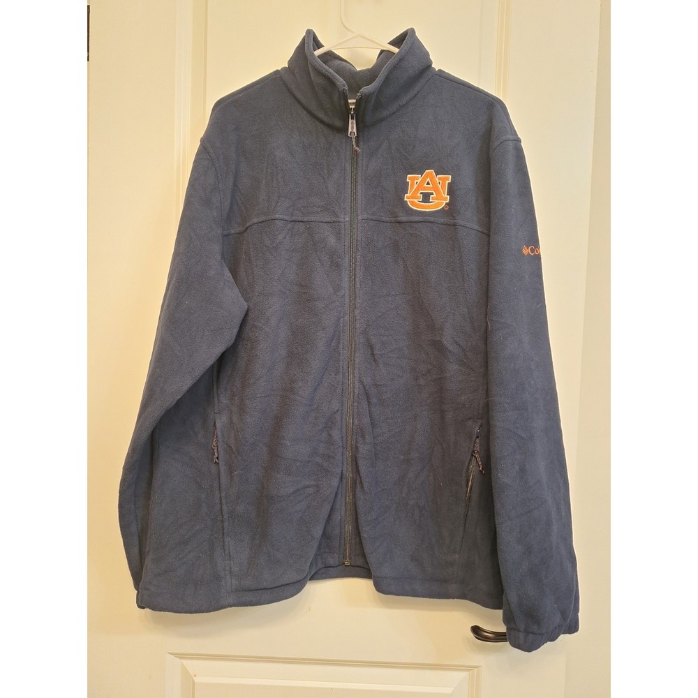 Columbia‎ Auburn Tigers Fleece Jacket Mens XL Navy Blue Full Zip Steens Mountain